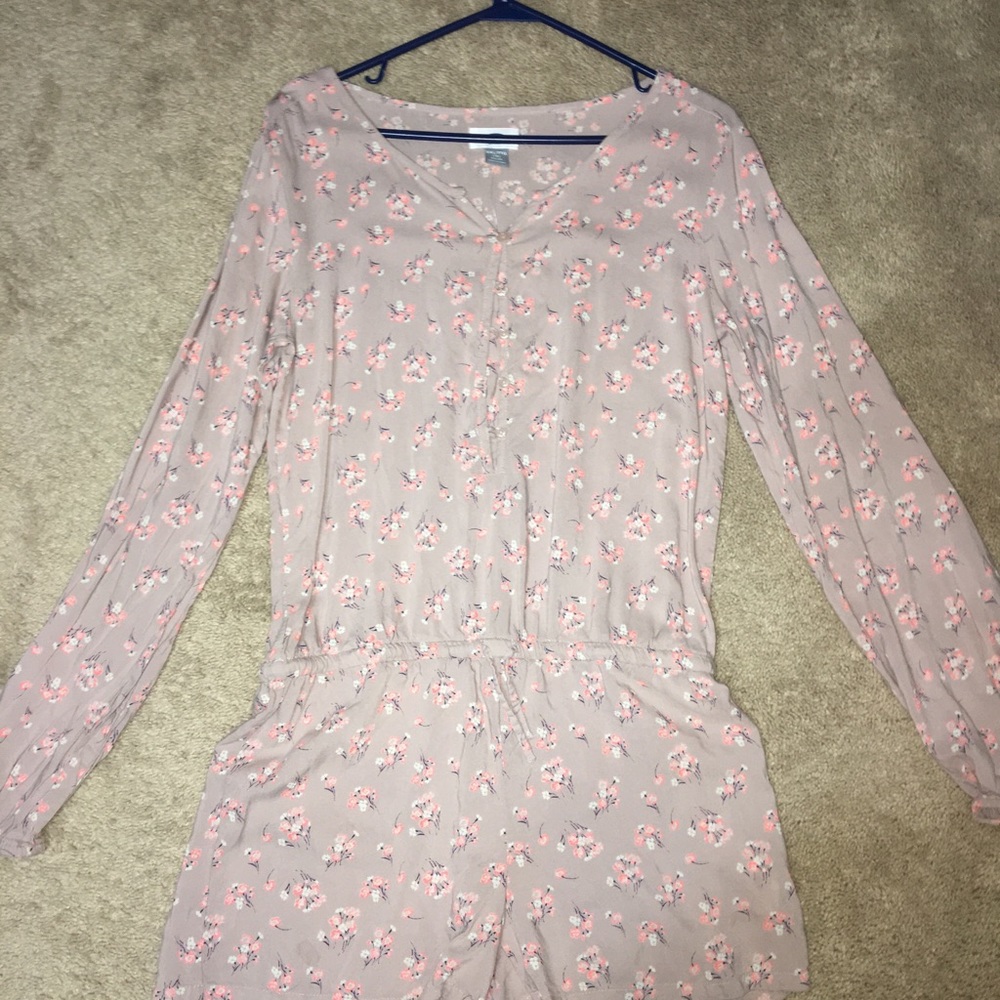 Long Sleeve Button Down Romper